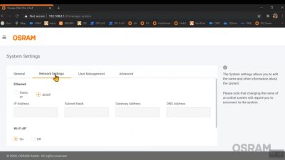 DALI PRO 2 IoT – System Setup for Static IP Address