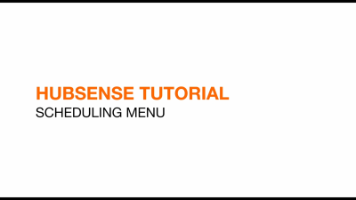 HubSense – 4. Planning: Scheduling menue